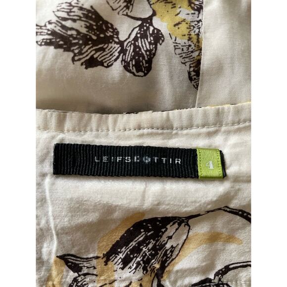 Anthropologie Leifsdottir Top Blouse Shirt Pleated Print Silk Cotton - Picture 10 of 11